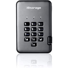 iStorage diskAshur PRO2 HDD 1 TB Secure Hard Drive FIPS Level 2 certified Password Protected Dust/Water Resistant. IS-DAP2-256-1000-C-G