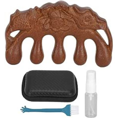 ‎Brrnoo Scalp Massage Comb, Wooden Wide Tooth Hair Comb, Scalp Massager, Sandalwood Meridian Massager with Brush, 20ml Essential Oil Bottle, Storage Bag