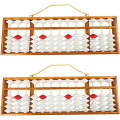 LUVIDE 2X Abacus Chinese Abacus Mathematic Education Lehrer Rechner Hängender Abacus Teaching Abacus 58X19cm für Lehrer