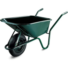 ALTRAD LIMEX Wheelbarrow Construction Wheelbarrow 100L Polypropylene Trough Green with Solid Rubber Wheel