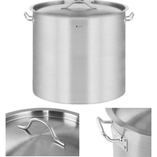 Ēdināšanas katls ar vāku, nerūsējošais tērauds, indukcijas plīts, 50L