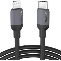 iPhone USB-C - Lightning PD 20W 1m ātrās uzlādes kabelis, melns