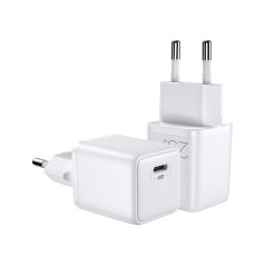 Mazais ātrais lādētājs USB-C PD 5-12V 25W barošanas bloks - balts