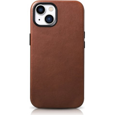 Icarer iPhone 14 magnētiskais ādas maciņš ar MagSafe Oil Wax Premium Leather Case brūnu