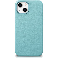 Icarer iPhone 14 Plus magnētiskais ādas maciņš ar MagSafe Litchi Premium Leather Case zaļo krāsu