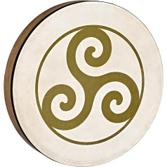Sonic Energy 16 Inch Hand Drum - Frame Drum for Meditation/Therapy/Music - Triskele Design - Hand-Selected Goat Skin (HD16WB-TR)
