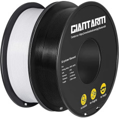 GIANTARM 3D Printer Filament, Polylactic Acid (PLA), 1.75 mm, 2 kg Spool, Black and White