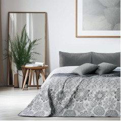 DecoKing 77191 Double-Sided Polyester Bedspread Grey White 170 x 210 x 1 cm, 170x270