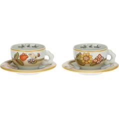 THUN - Set of 2 Country Mugs with Flowers, Butterfly and Bird