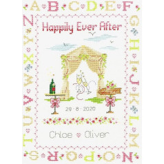 DMC Happily Ever After Wedding Quote Cotton Thread Cross Stitch Kit BK1922