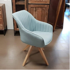 Lifestyle For Home Swivel Chair Retro Upholstered Dining Room Chair with Solid Wood Frame Rotatable (Soft Mint)