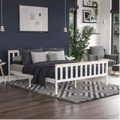 ‎Amazon Basics Amazon Brand - Vida Designs Milan Beds King Size (5ft) - No Mattress, White/Pine (Formerly Movian)