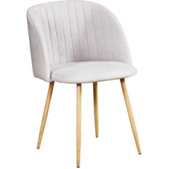 Zons Flow Macaron Chair Scandinavian Suede Grey with Wood Effect Metal Legs Large