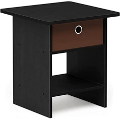 Furinno Dario Side Table with Drawer, Americano/Medium Brown