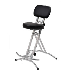 Libedor TGN Standing Stool with Ergonomic 6 cm Seat Maximum Load 130 kg Silver Black