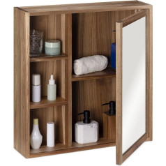 Navaris Hanging Bathroom Cabinet with Mirror 60.5 x 60 x 14 cm Wooden Wall Cabinet Bathroom Cabinet Including Mounting Material