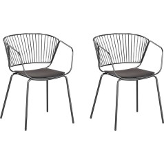 Beliani Rigby Dining Chairs Set of 2 Metal Black Faux Leather