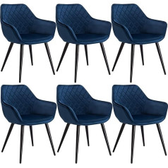 Woltu Dining Room Chairs BH152-6, for Kitchen, Living Room, Upholstered with Armrests and Steel Frame, Set of 6