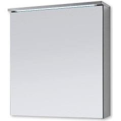 Stella Trading TWO Bathroom Mirror Cabinet with LED Lighting in Titanium / White - Bathroom Mirror Cabinet with Lots of Storage Space - 60 x 68 x 22.5 cm (W x H x D)