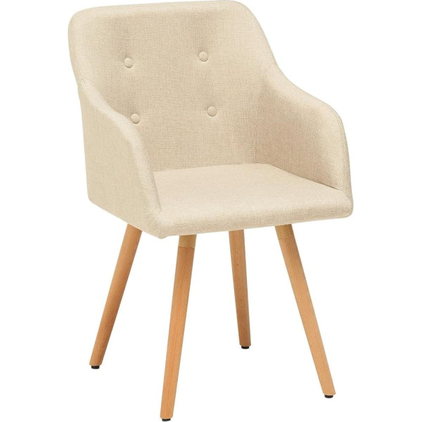 Invicta Interior Designer Chair Scandinavia Meisterstück Beech Frame Natural with Armrests in Retro Trend Dining Room Chair Dining Room