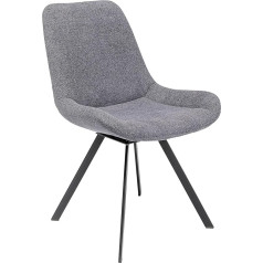 Kare Baron Designer Swivel Chair Grey Chenille Fabric Steel Legs Swivel 88 x 57 x 63 cm (H x W x D)