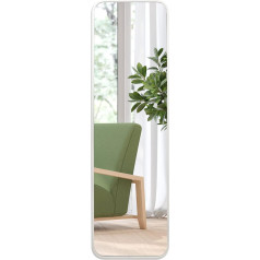 Giftgarden 14 x 47 Inch White Mirror Aluminum Frame 47 Inch Long Full Mirror Tall Dressing Mirror Wall Mounted or Over Door Hanging for Bedroom Bathroom Cabinet