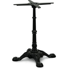 Dublino Bistro Table Frame with French Flair in Black | Premium | PJ7018 | Cast Iron | Dining Table | H 73 cm | 19 kg | Base Area 44 x 44 cm | Max. Table Top Size 80 x 80 / Diameter 105 cm