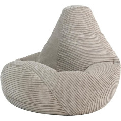 Icon Dalton Children's Bean Bag, Beige, Corduroy, Children's Bean Bag with Filling, Children's Chair, Bean Bag for Children's Room