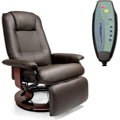 Cherbowing Recliner Chair with Reclining Function, Massage, 360°, Rotatable, 150°, Tiltable with Footrest, Living Room, Office, Bedroom, Massage Chair, TV Chair, TV Chair with Reclining Function, Faux