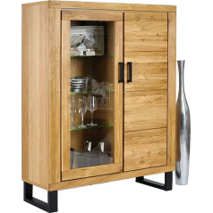 Dk-Wohnen ELFO Tina 2342 Highboard Display Cabinet Wild Oak Partially Oiled W 110 x H 140 x D 40 cm