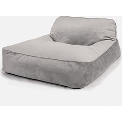 Lounge Pug , Sofa Bed Bean Bag Chaise Lounge Velvet Silver