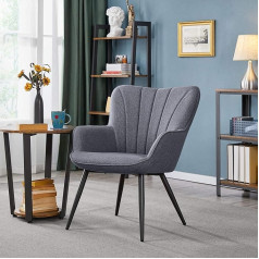 Yaheetech Armchair Recliner Chair Metal Upholstered Chair Living Room Furniture Chair Relaxing Chair Grey