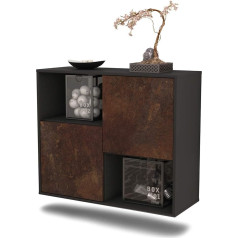 Dekati Modesto Sideboard Hanging (92 x 77 x 35 cm) Body Anthracite Matt - Front Rusty Industrial Design - Push to Open