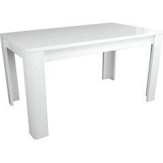 Phoenix Phönix we Prana 615503 High Gloss Dining Table with Wooden Legs L 160 x 74 x 90 cm, White