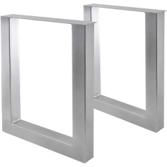Bentatec Table Frame U 8080 Steel Table Legs Table Frame Table Runners Dining Table Silver Coated Pack of 2