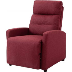 Mingone TV Chair with Reclining Function for Living Room, Recliner Chair with Stool, Reading Chair with Adjustable Backrest, TV Chair with Sleep Function, Single Sofa with Armrest, Wine Red
