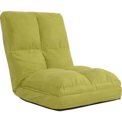 Mendler HWC-N45 Floor Chair Folding Chair Functional Chair Sleep Function Foldable Steel Frame Velvet Green