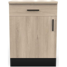 Demeyere Kitchen Base Cabinet - 1 Door & 1 Drawer - Original, Kronberg/Matt Black, L 60 x P 60 x H 85 cm