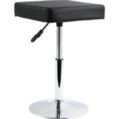 Furwoo Stool Square Desk Stool PU Leather Height Adjustable Swivel Stool Counter Stool Work Stool for Garage Medicine Spa Salon Barber Small Shop Stool (Black)