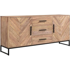 Homeliv. Module sideboard in acacia natural / black, 180 x 39 x 80 cm, with plenty of storage space, the highlight in your living area