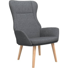 Vidaxl Relaxing Chair, TV Chair, Upholstered Chair, Armchair, Reading Chair, Living Room, Dark Grey Fabric