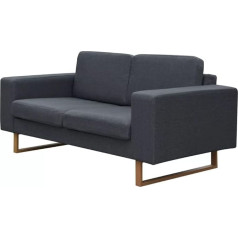 JUNZAI 2-Seater Sofa, Couch for Living Room, for Apartments, Lounge Sofa, Couch with Sleep Function, Sofas & Couches, Relax Sofa, Fabric, Dark Grey