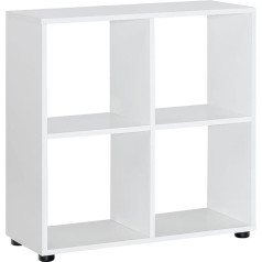 Finebuy Möbel Zum Wohlfühlen FineBuy Design Bookcase with Many Compartments, White Standing Shelf, Wooden Shelf, Freestanding, Folder Shelf, Room Divider, Cube Shelf, Modern, Open Storage Shelf