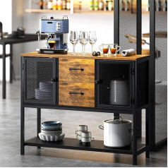 Sogeshome Buffets Kitchen Cabinet Side Cabinet Sideboard Console Table Storage Cabinet with 2 Metal Mesh Doors 2 Drawers