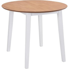 Makastle Round Dining Table Folding Kitchen Table Office Conference Table Coffee Table Side Table Dining Room Table Dining Table Folding Table Dining Room Kitchen MDF White 90 x 75 cm