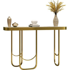 Chengbeautiful Entrance Console Table Rock Panel Porch Table Against the Wall Stainless Steel Porch Case Modern Minimalist Side View Porch (Colour: Gold, Size: 120 x 35 x 85 cm)