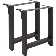 Wiltec Steel Table Legs, Set of 2, 60 x 72 cm, Square Tubes in Black Powder-Coated, Table Runners Table Frame