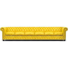 Jvmoebel XXL Big Sofa Club Lounge Yellow Furniture 6 Seater Yellow Couchen Chesterfield Sofas