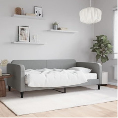 ‎Zeyuan ZEYUAN Tagesbett mit Matratze Hellgrau 100x200 cm Stoff, Schlafsofa, Daybed, Bettsofa, Sofa Bed, Sofabett, Schlafcouch, Jugendbett, Bettgestell, Bettcouch - 3196803