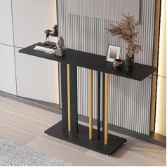 Extra Long Console Table in White and Black, Long Narrow Console Table, Furniture with Sturdy Metal Frame, for Entrance Area, Skinny Couch Table, Behind Sofa Table (Color : Black, Size : 80 x 30 cm